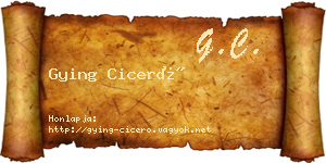 Gying Ciceró névjegykártya